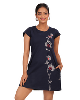 ALIVEE Women’s Cotton Graphic Long Top with Pockets