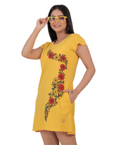 ALIVEE Women’s Cotton Graphic Long Top with Pockets