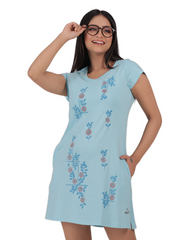 ALIVEE Women’s Cotton Graphic Long Top with Pockets