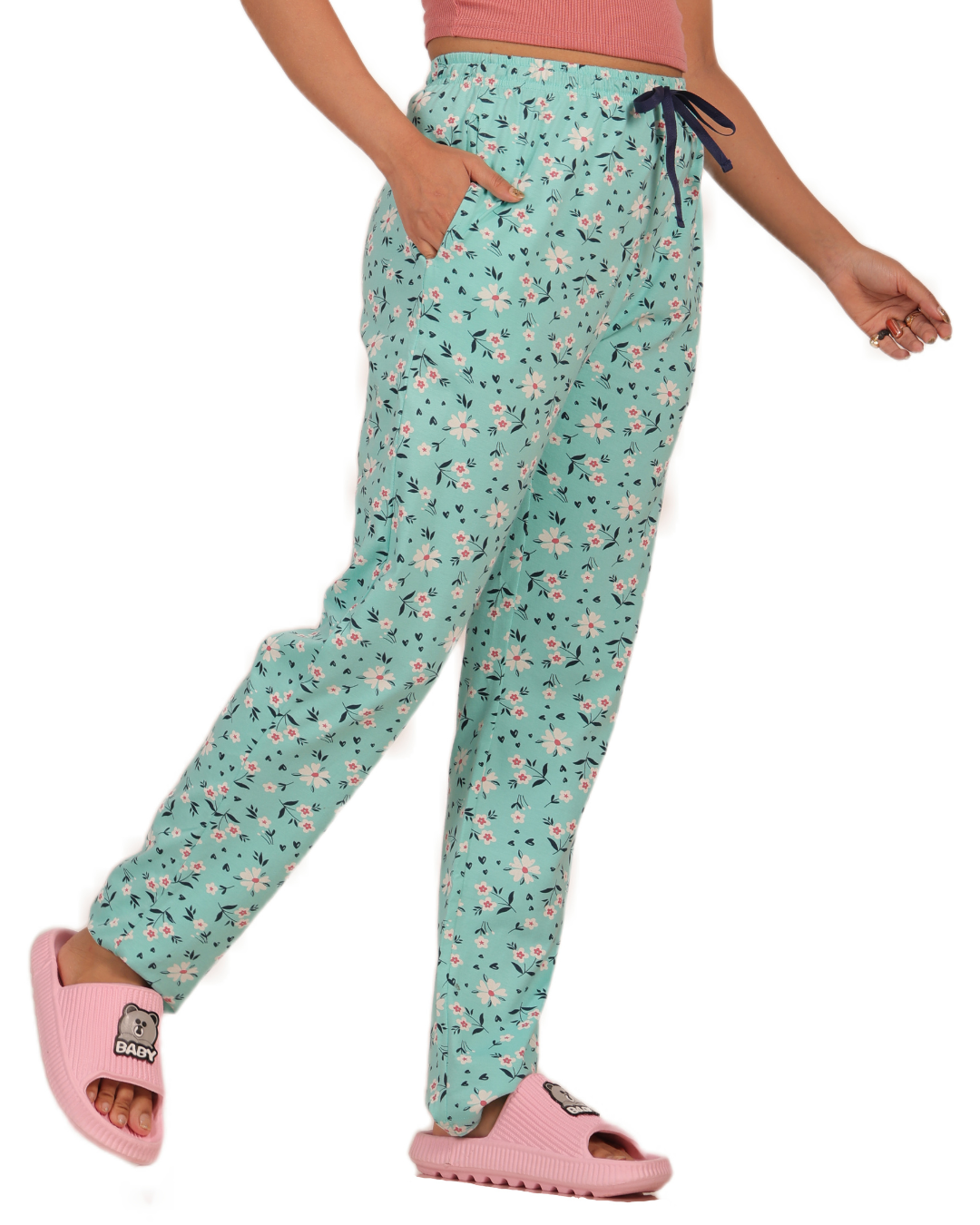 ALIVEE Women’s Cotton Floral Pyjama with Pockets