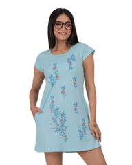 ALIVEE Women’s Cotton Graphic Long Top with Pockets