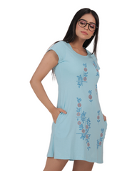 ALIVEE Women’s Cotton Graphic Long Top with Pockets