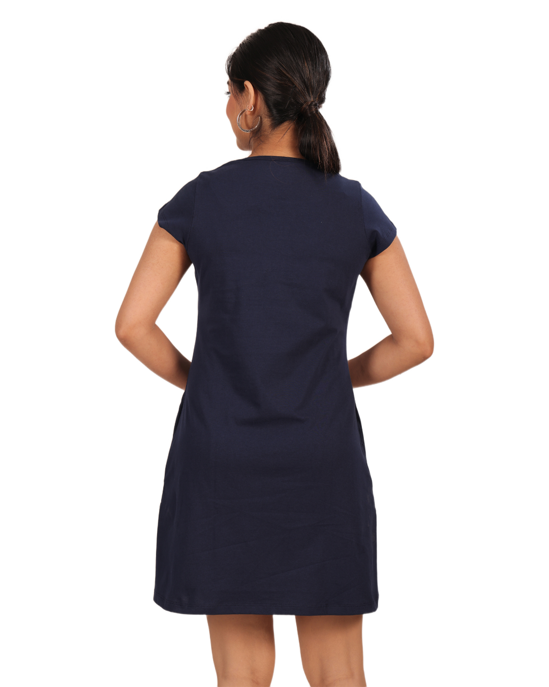 ALIVEE Women’s Cotton Graphic Long Top with Pockets